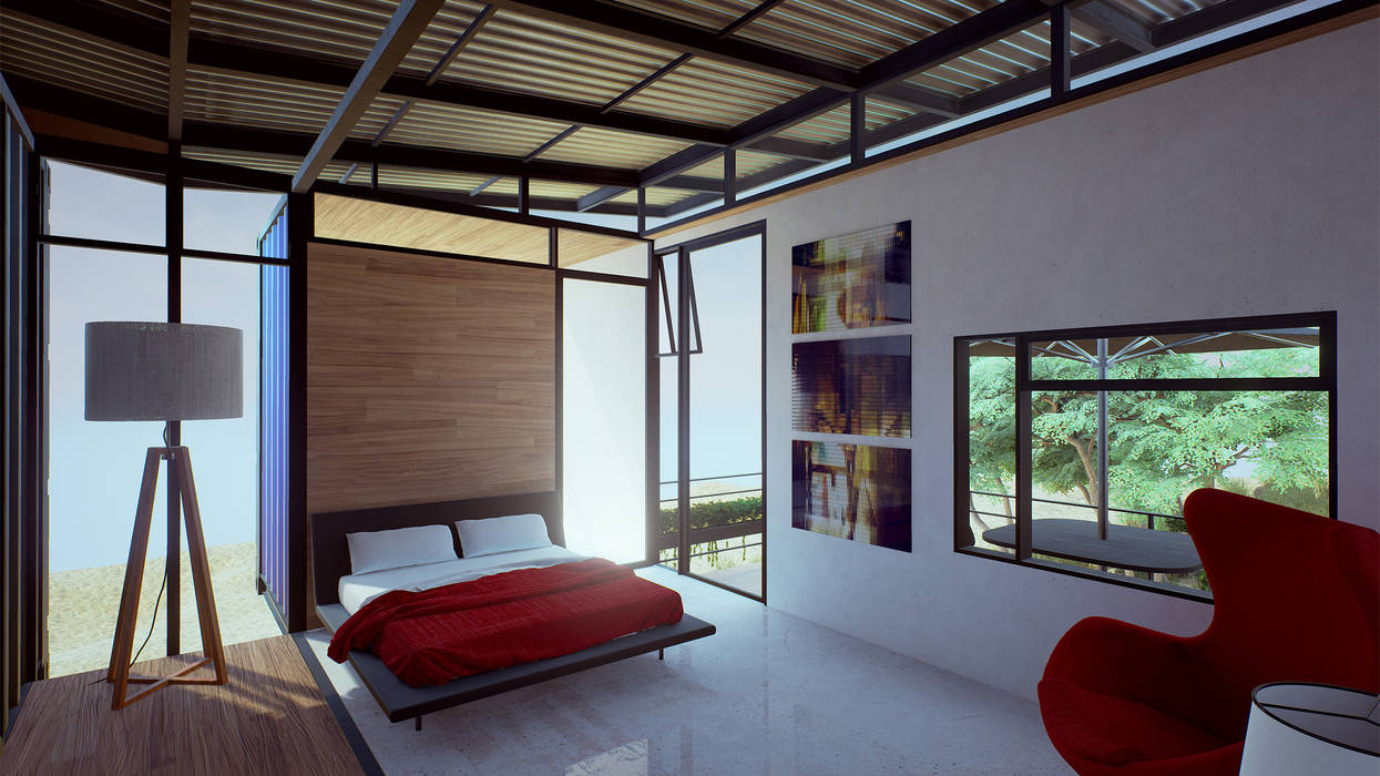 Cabaña Contenedor, EnTRE+ EnTRE+ Modern Bedroom