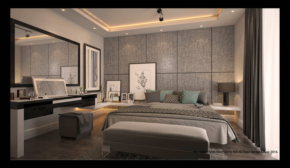 villa design with roof, AL-TRASS CREATIONS DESIGN AL-TRASS CREATIONS DESIGN غرفة نوم Sofas & chaise longue