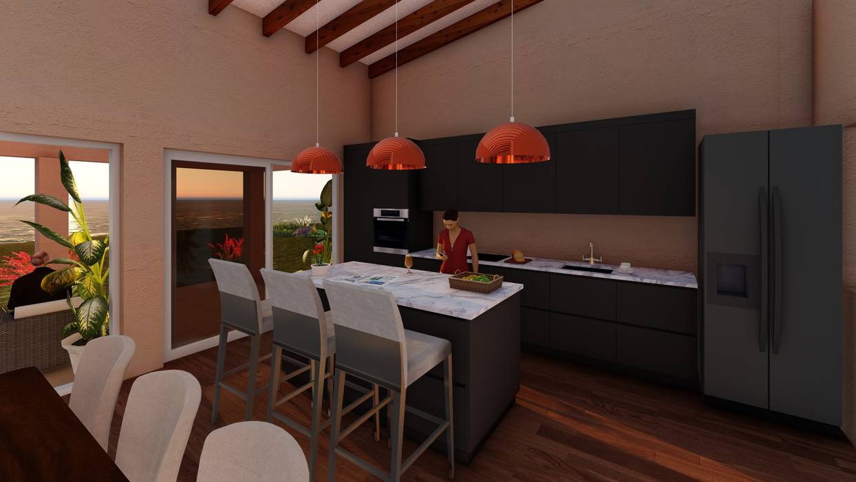 Casa de Playa, Atelier Arquitectura Atelier Arquitectura مطبخ ذو قطع مدمجة
