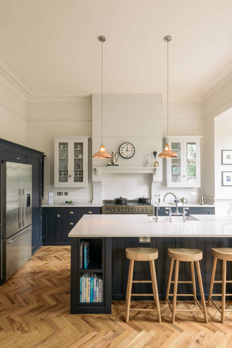 The Crystal Palace Kitchen by deVOL deVOL Kitchens Kitchen units storage,cupboard,american fridge,kitchen island,dark kitchen,shaker