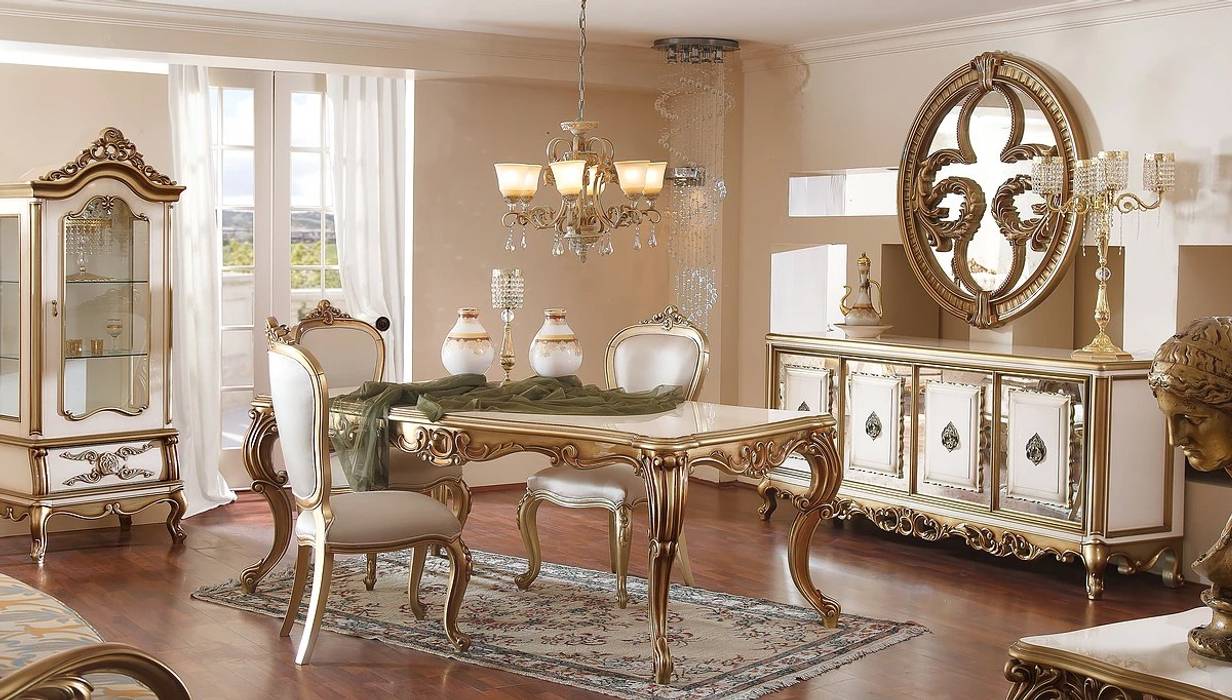 Dining Rooms, LUXURY LINE FURNITURE LUXURY LINE FURNITURE Ruang Makan Klasik Kayu Wood effect Tables