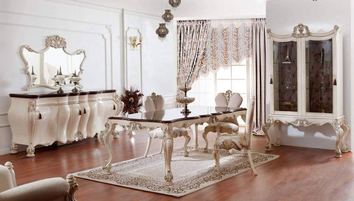 Dining Rooms, LUXURY LINE FURNITURE LUXURY LINE FURNITURE Comedores de estilo clásico Madera Acabado en madera Mesas