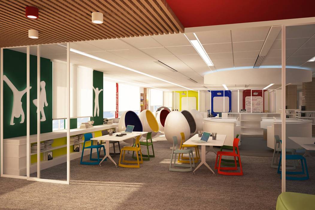 American Community School Common Learning Space, dal design office dal design office مساحات تجارية مدارس