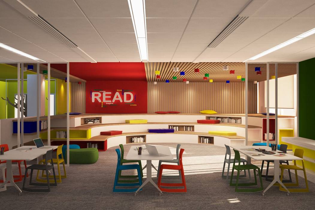 American Community School Common Learning Space, dal design office dal design office Espacios comerciales Escuelas