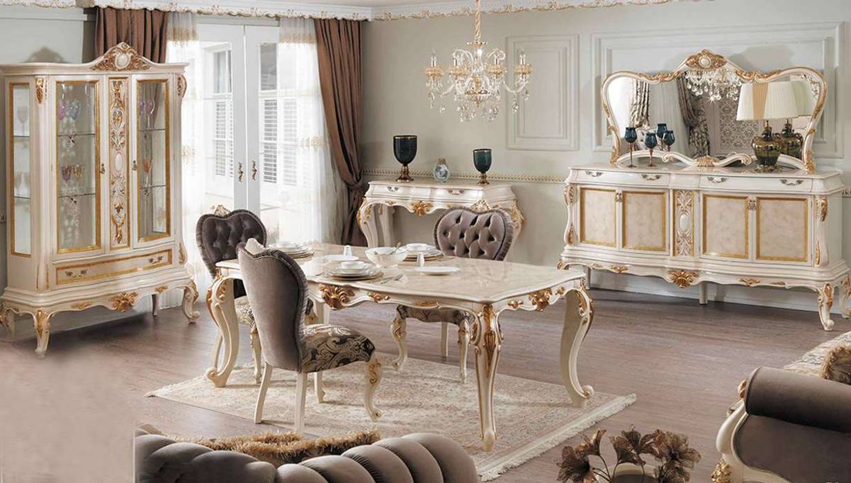 Dining Rooms, LUXURY LINE FURNITURE LUXURY LINE FURNITURE Classic style dining room Wood Wood effect Tables