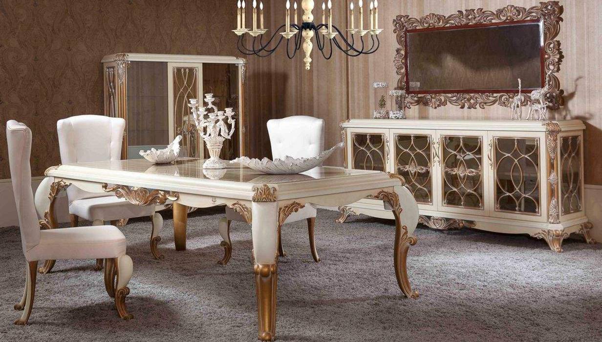 Dining Rooms, LUXURY LINE FURNITURE LUXURY LINE FURNITURE Ruang Makan Klasik Kayu Wood effect Chairs & benches