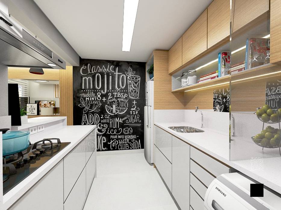 Apartamento, Letícia Saldanha Arquitetura Letícia Saldanha Arquitetura Modern kitchen