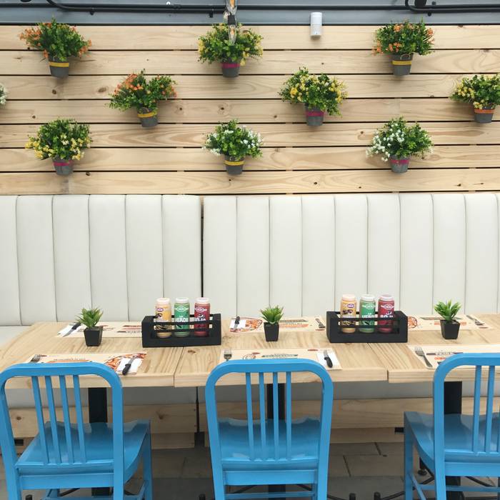 terraza marisagomezd Espacios comerciales Madera Acabado en madera Restaurantes