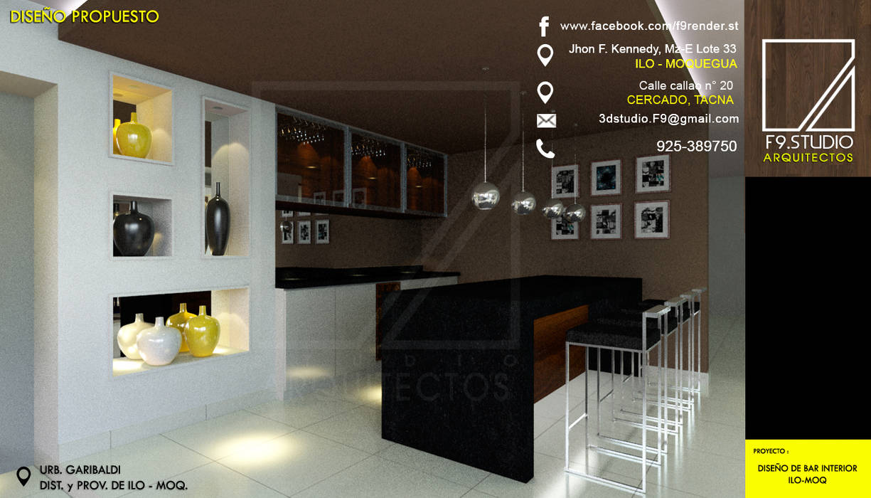 Diseño de Bar, F9.studio Arquitectos F9.studio Arquitectos 미니멀리스트 와인 저장고 화강암