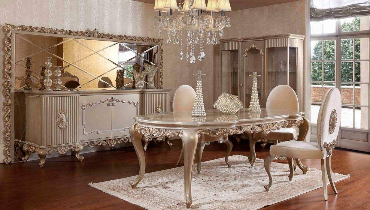 Dining Rooms, LUXURY LINE FURNITURE LUXURY LINE FURNITURE Ruang Makan Klasik Kayu Wood effect Chairs & benches