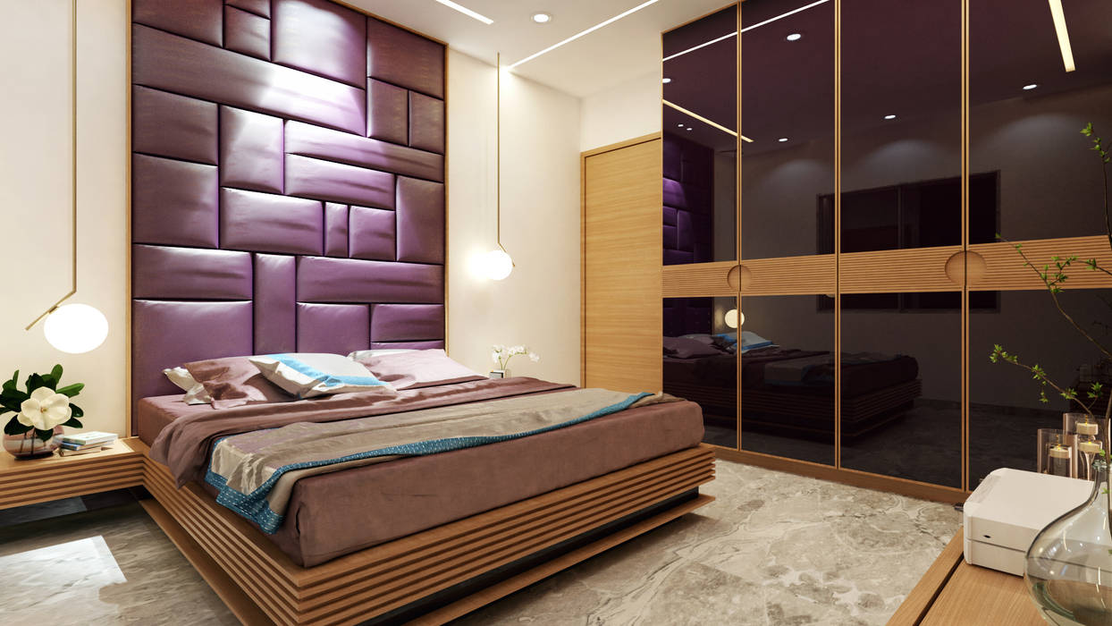 on going site @ vesu, surat, quite design quite design غرفة نوم