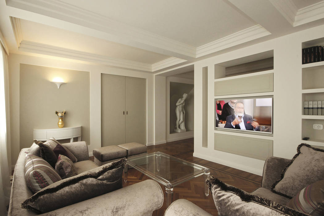 Architettura dinterni in stile classico contemporaneo: soggiorno in ... Soggiorno classico contemporaneo