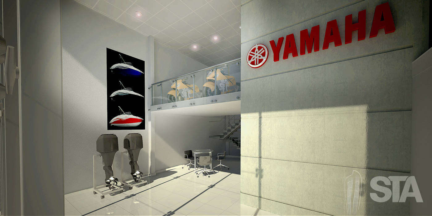 Tienda Yamaha - Vista Interior Soluciones Técnicas y de Arquitectura Espacios comerciales sta,arquitectura,concesionario,carros,autos,mostradores,automoviles,camionetas,Concesionarios