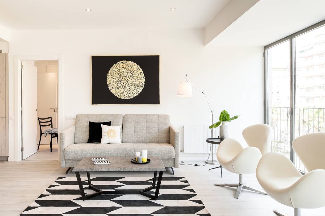 Home Staging Amueblar un Piso Express en Poblenou, Markham Stagers Markham Stagers Living room