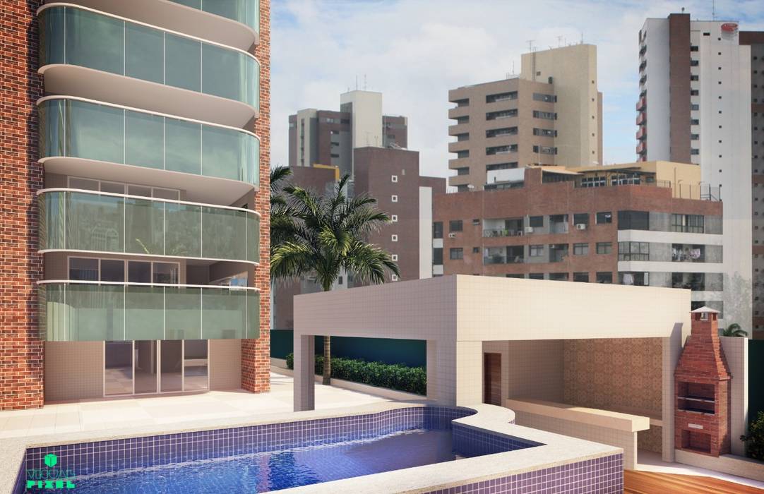 Edifício Nietzsche , Dayane Medeiro Arquitetura e Interiores Dayane Medeiro Arquitetura e Interiores Skandinavische Pools