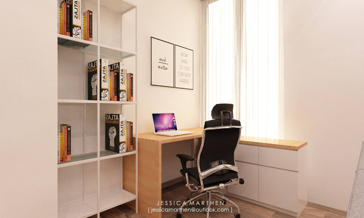 Azzura Home, JESSICA DESIGN STUDIO JESSICA DESIGN STUDIO Modern Study Room and Home Office