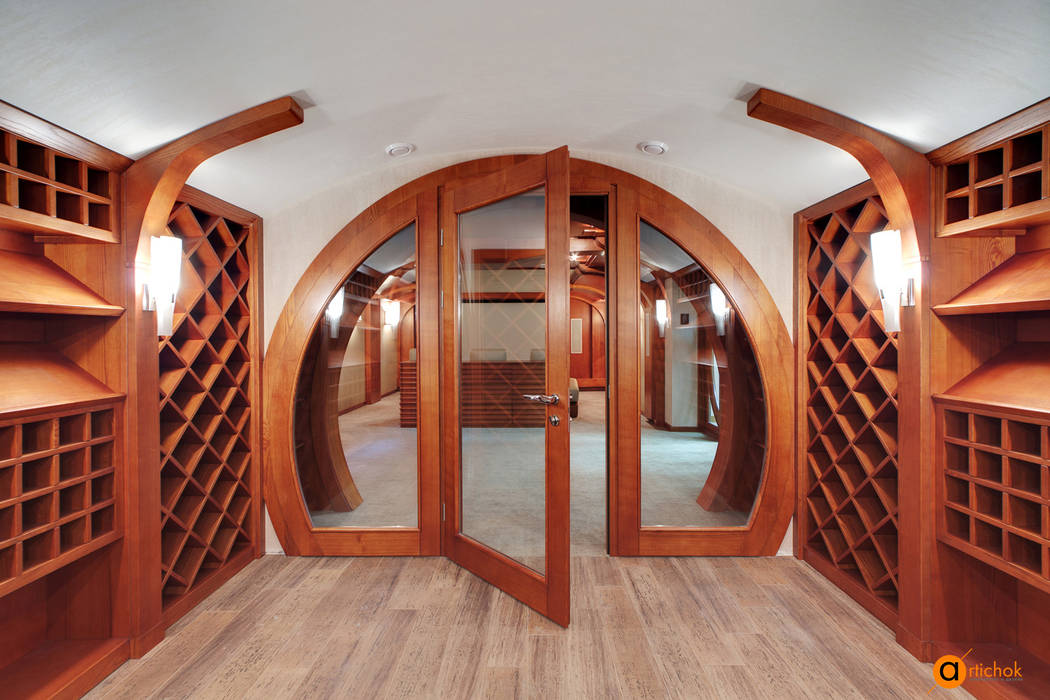 The rhythms of onyx, Artichok Design Artichok Design Minimalist wine cellar Wood Wood effect