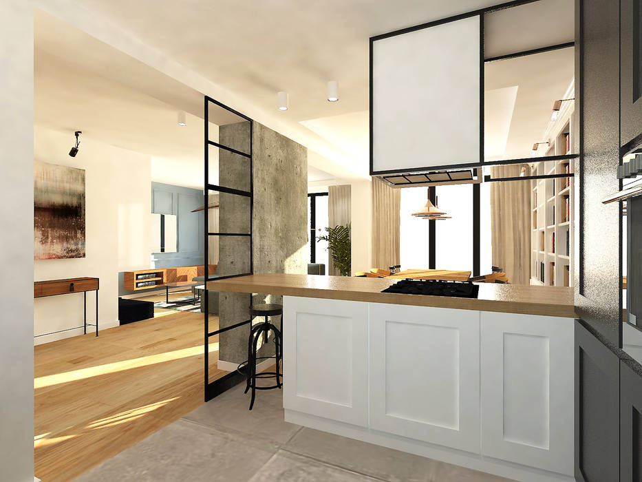 Dom szeregowy, Gdańsk, Interior Idea Projektowanie Wnętrz Interior Idea Projektowanie Wnętrz Cocinas a medida Hierro/Acero