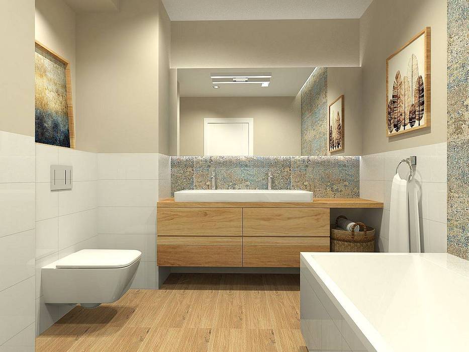 Mieszkanie Gdańsk Wrzeszcz, Interior Idea Projektowanie Wnętrz Interior Idea Projektowanie Wnętrz Bathroom