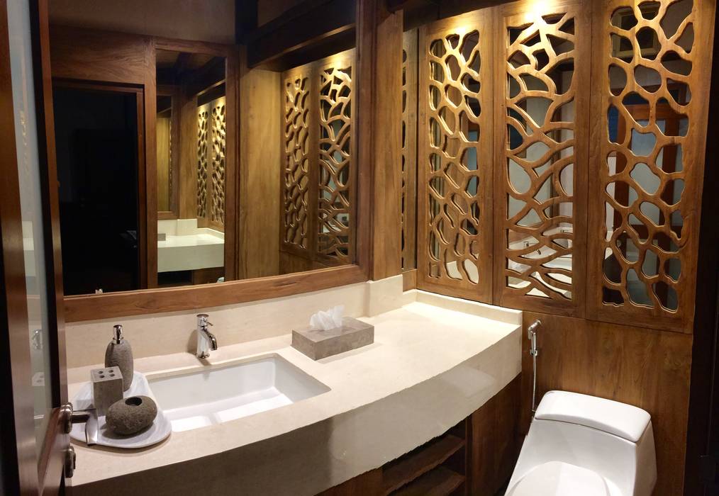 BP restroom PT. Bali Prefab Ruang Komersial Kayu Wood effect Kantor & toko