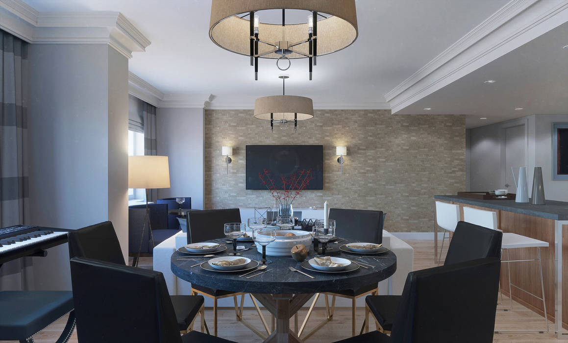 Dining room KAPRANDESIGN Столовая комната в эклектичном стиле