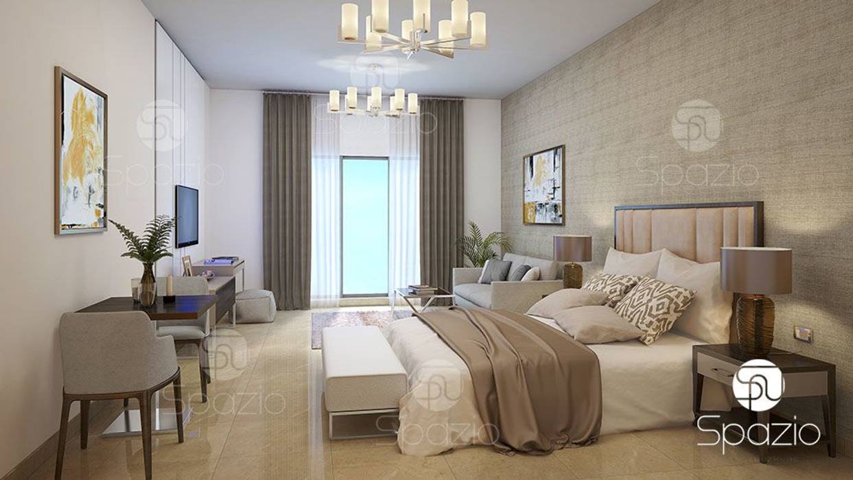 Luxury modern Master bedroom interior design and decor in Dubai the UAE, Spazio Interior Decoration LLC Spazio Interior Decoration LLC غرفة نوم