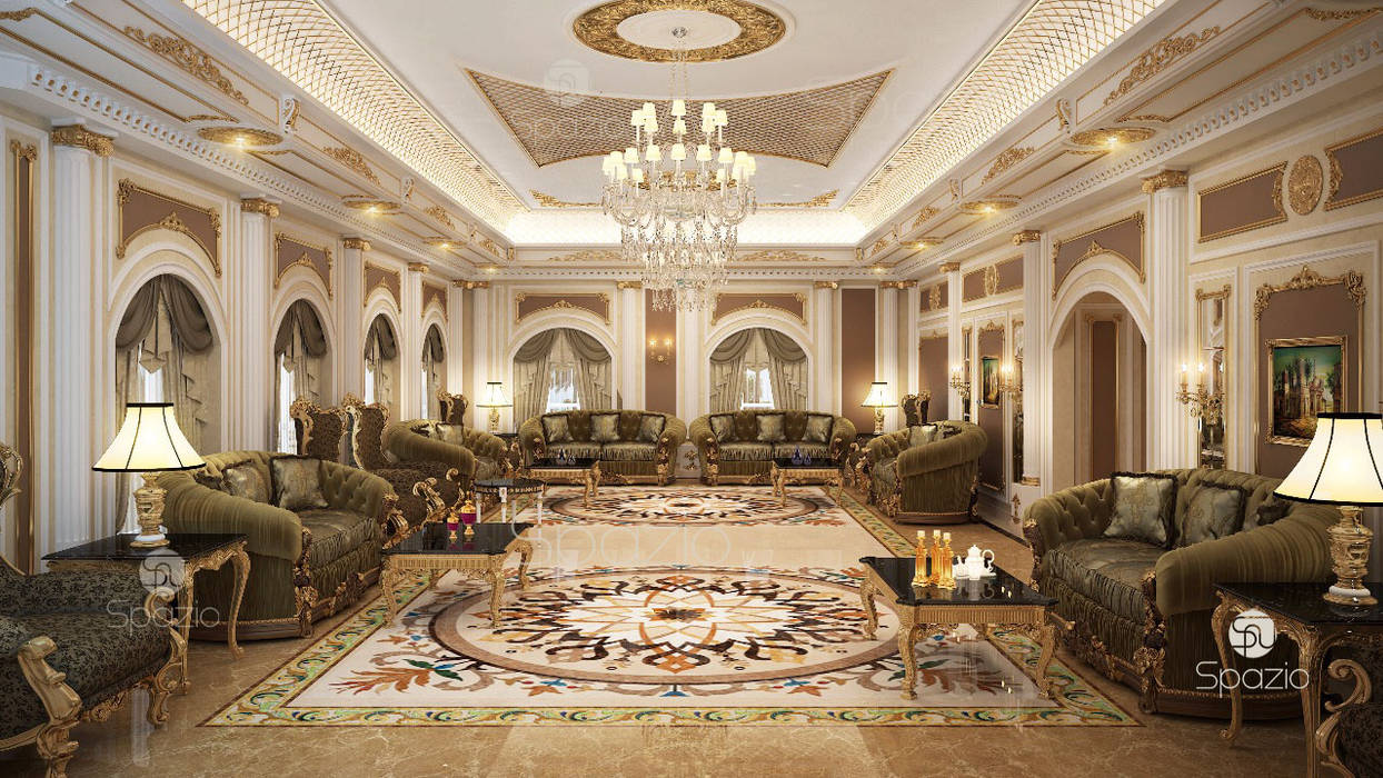 Luxury Majlis interior design in Dubai, Spazio Interior Decoration LLC Spazio Interior Decoration LLC Salas / recibidores