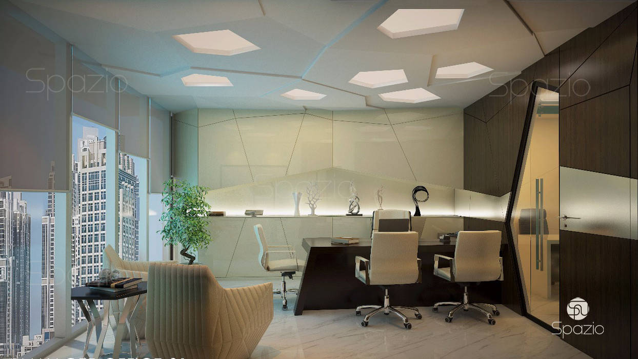 Modern office interior design in dubai, spazio interior decoration llc ...