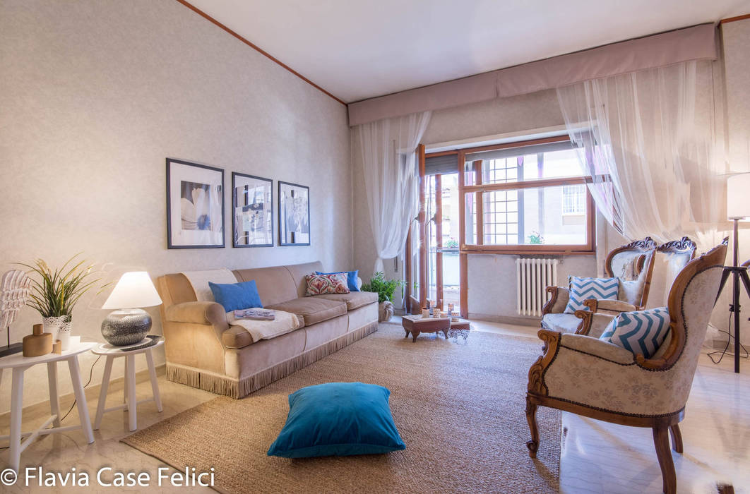 HOME STAGING in zona Talenti – CASA IN VENDITA, Flavia Case Felici Flavia Case Felici Soggiorno classico