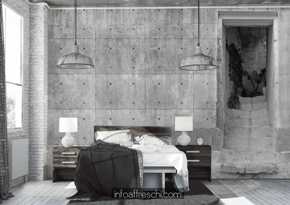 Concrete walls ideas, Affreschi & Affreschi Affreschi & Affreschi Modern walls & floors Wall tattoos