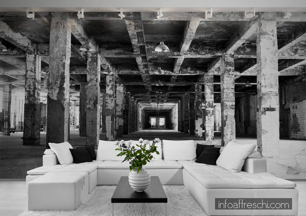 Industrial wall murals , Affreschi & Affreschi Affreschi & Affreschi Industrial style walls & floors Wallpaper