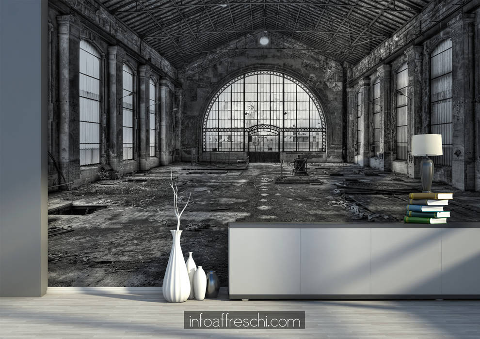 Industrial wall murals , Affreschi & Affreschi Affreschi & Affreschi Industrial style walls & floors Wallpaper