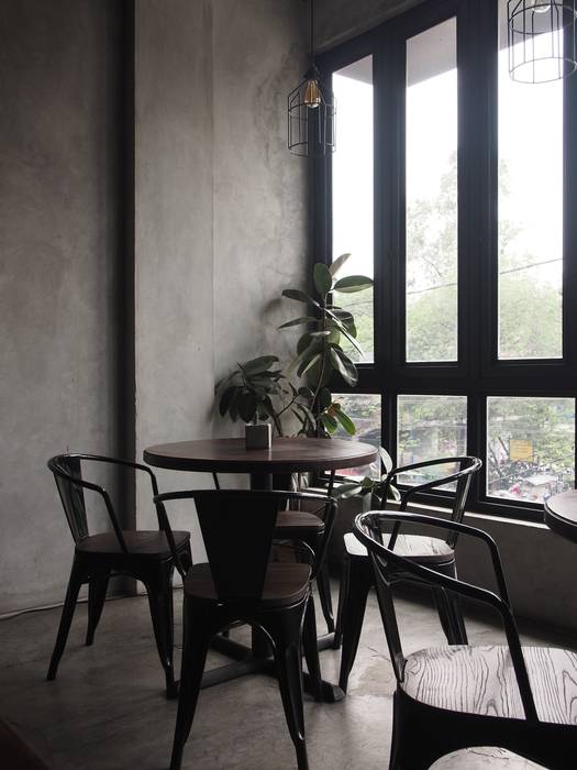 The Coffeenatics in Medan, Spasi Architects Spasi Architects Commercial spaces Concrete Gastronomy