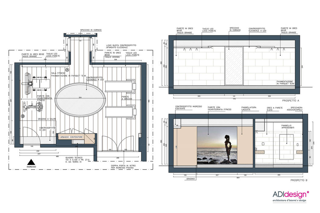 ACQUA E PIETRA | SPA FITNESS & WELLNESS, ADIdesign* studio ADIdesign* studio Modern gym