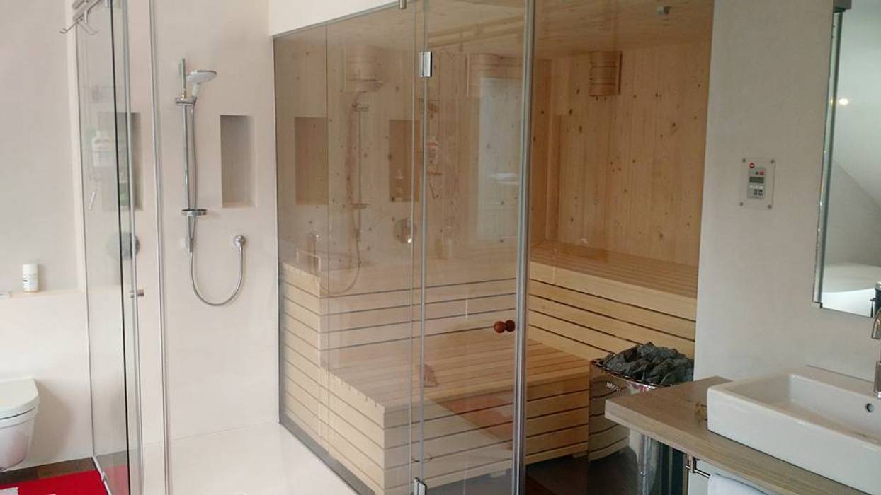 Ein individuelles Haus für individuelle Kunden, wir leben haus - Bauunternehmen in Bayern wir leben haus - Bauunternehmen in Bayern Sauna Indoor Sauna