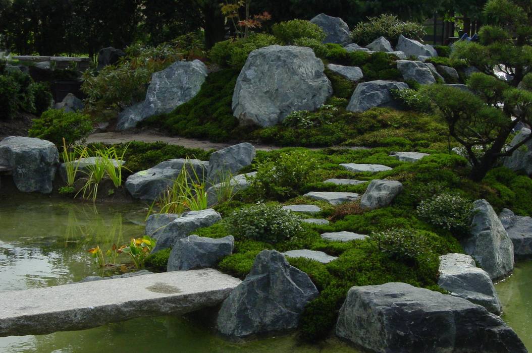 Moosgarten in Nord-Harz mit Teich und Wasserfall mit drei Kaskaden, japan-garten-kultur japan-garten-kultur