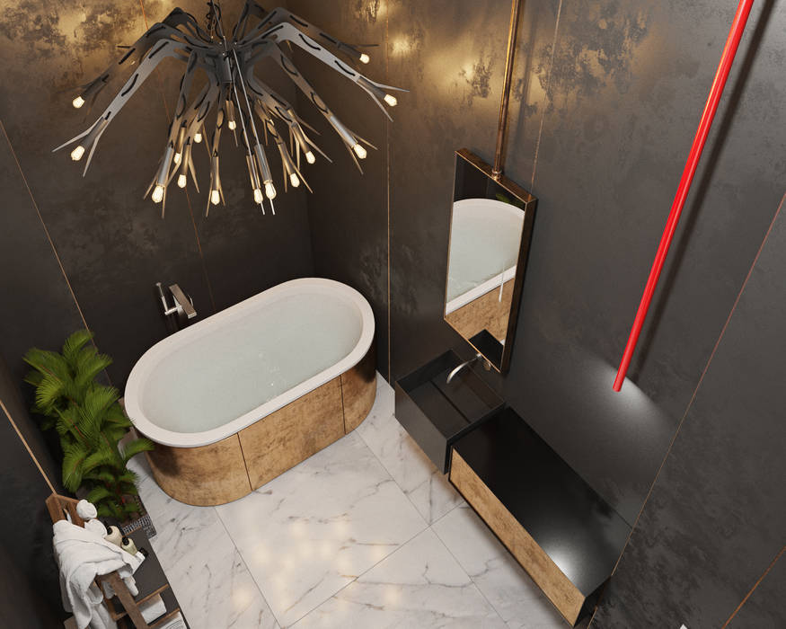 Новый взгляд ДОМ СОЛНЦА Ванная комната в эклектичном стиле душевая кабина,автономная ванна,освещение ванной,мебель для ванной комнаты,зеркало в ванной