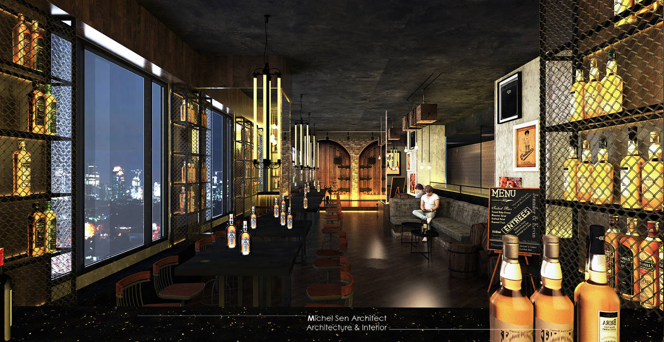 21STUDIO - Cafe & Bar Lounge @Golden Boutique Hotel, Michel Sen Architect Michel Sen Architect Ruang Komersial Bar & Klub