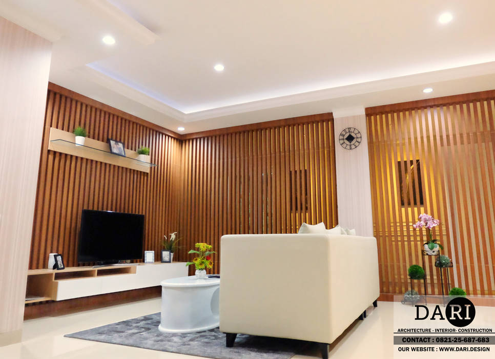 living room partition DARI Ruang Keluarga Minimalis TV stands & cabinets