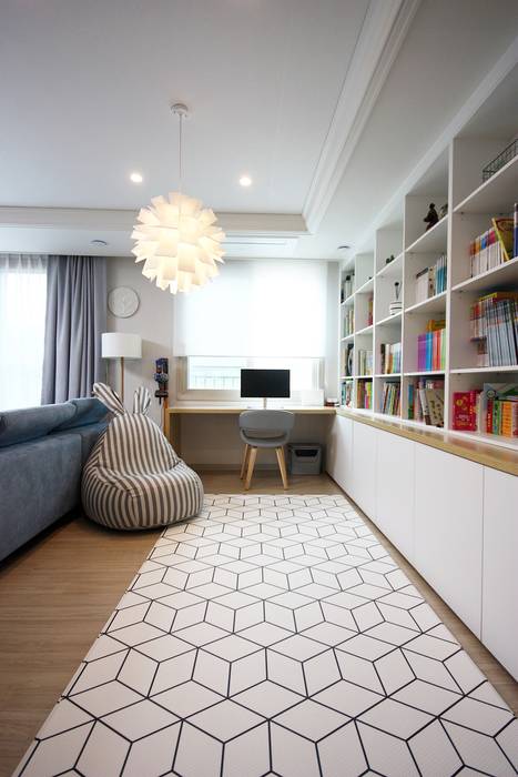 김포 32평 시공을 최소화한 새아파트 홈스타일링, homelatte homelatte Salas de estilo moderno