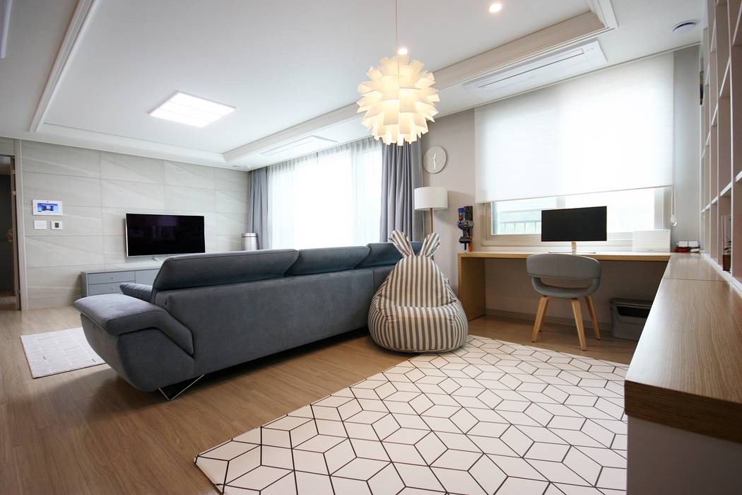 김포 32평 시공을 최소화한 새아파트 홈스타일링, homelatte homelatte Living room