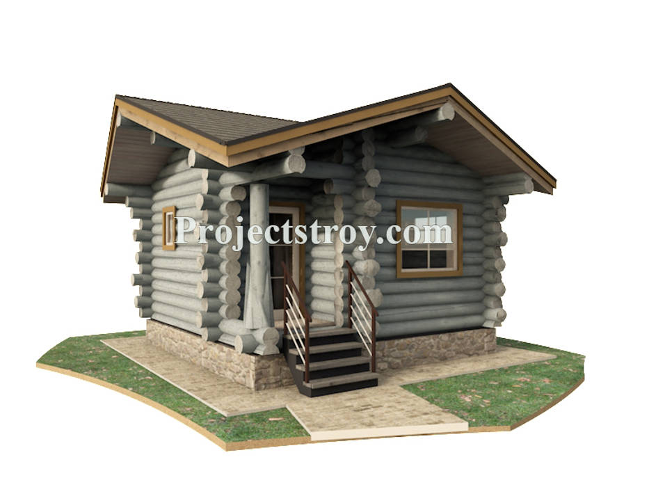 Проект бани из бревна, Projectstroy Projectstroy Log cabin لکڑی Wood effect