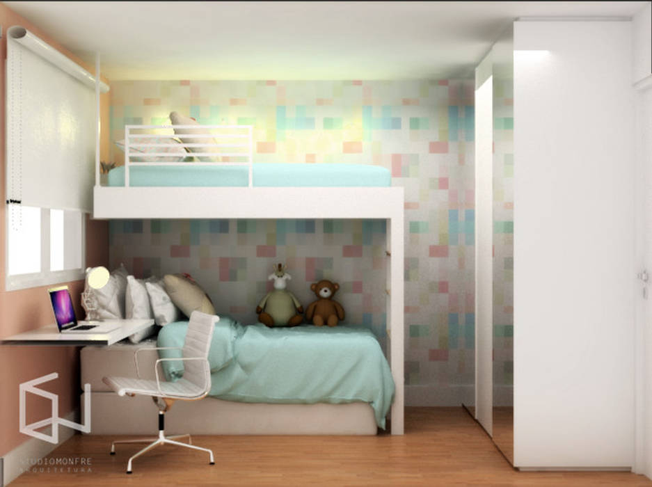 Quarto da Giulia, Studio Monfre Arquitetura Studio Monfre Arquitetura Kamar tidur anak perempuan