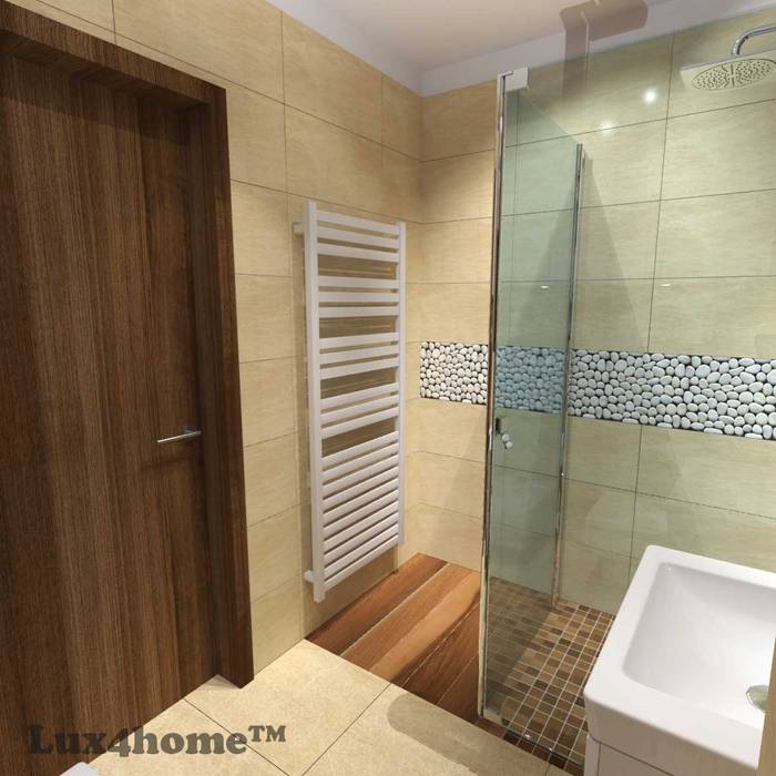 White Pebble Tiles mosaic - White pebble stone producer homify Colonial style bathroom