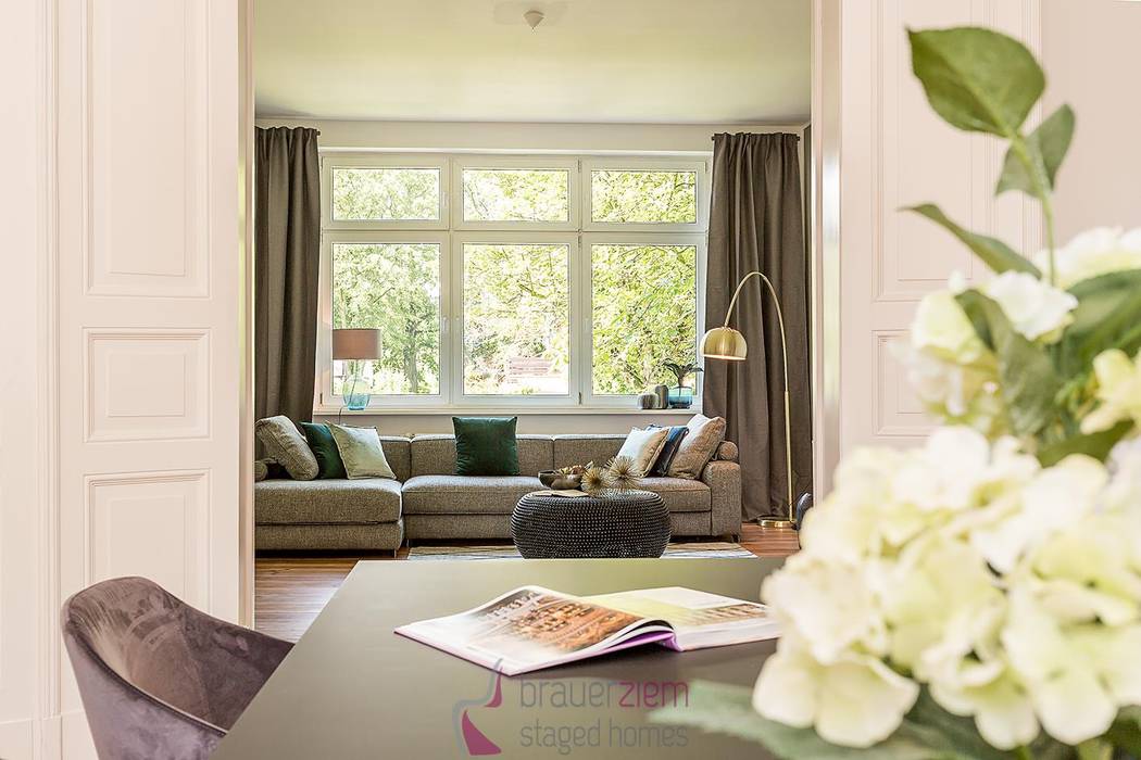 Home Staging einer Villa in Berlin Lichterfelde, staged homes staged homes Comedores de estilo asiático