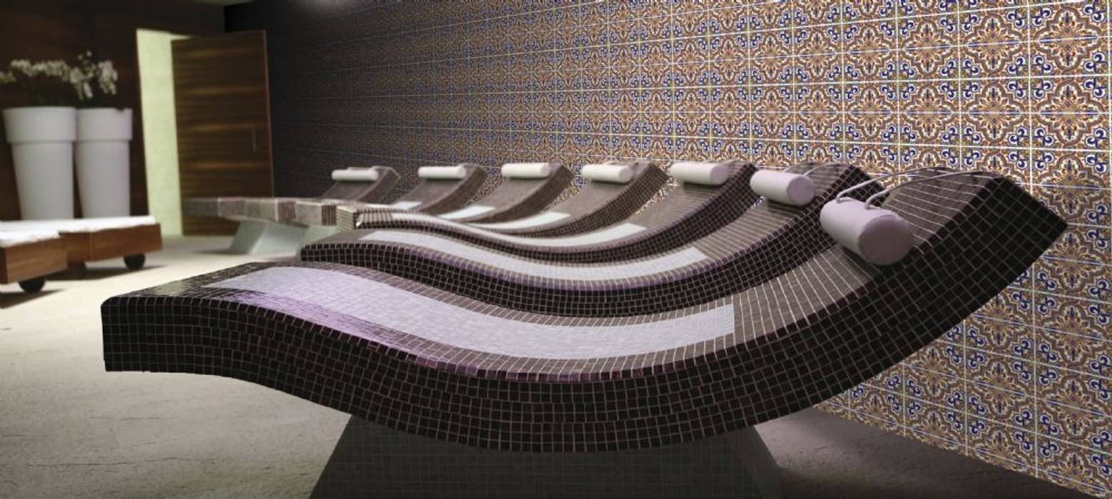 "Orientalische" Wandgestaltung - Made in Spain, KerBin GbR Fliesen Naturstein Mosaik KerBin GbR Fliesen Naturstein Mosaik Spa de estilo mediterráneo
