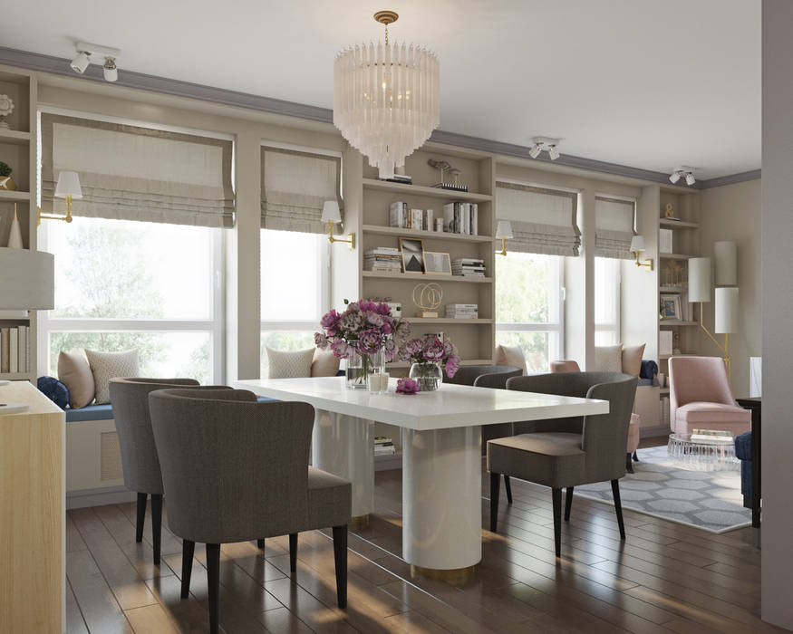 Элегантность с ярким характером Гостиные в эклектичном стиле от Студия дизайна интерьера Натальи Патрушевой Эклектичный