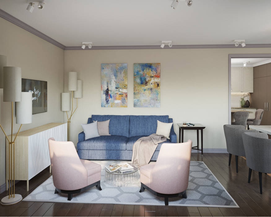 Элегантность с ярким характером Гостиные в эклектичном стиле от Студия дизайна интерьера Натальи Патрушевой Эклектичный