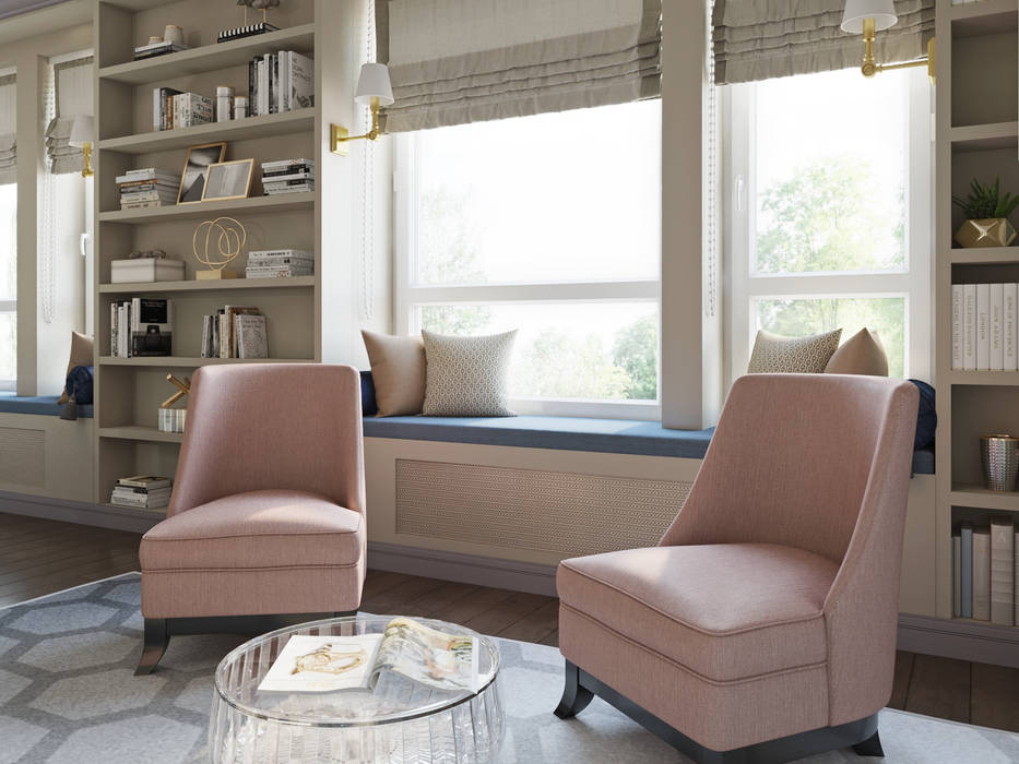 Элегантность с ярким характером Гостиные в эклектичном стиле от Студия дизайна интерьера Натальи Патрушевой Эклектичный