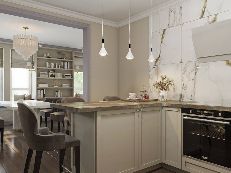 Элегантность с ярким характером Кухни в эклектичном стиле от Студия дизайна интерьера Натальи Патрушевой Эклектичный